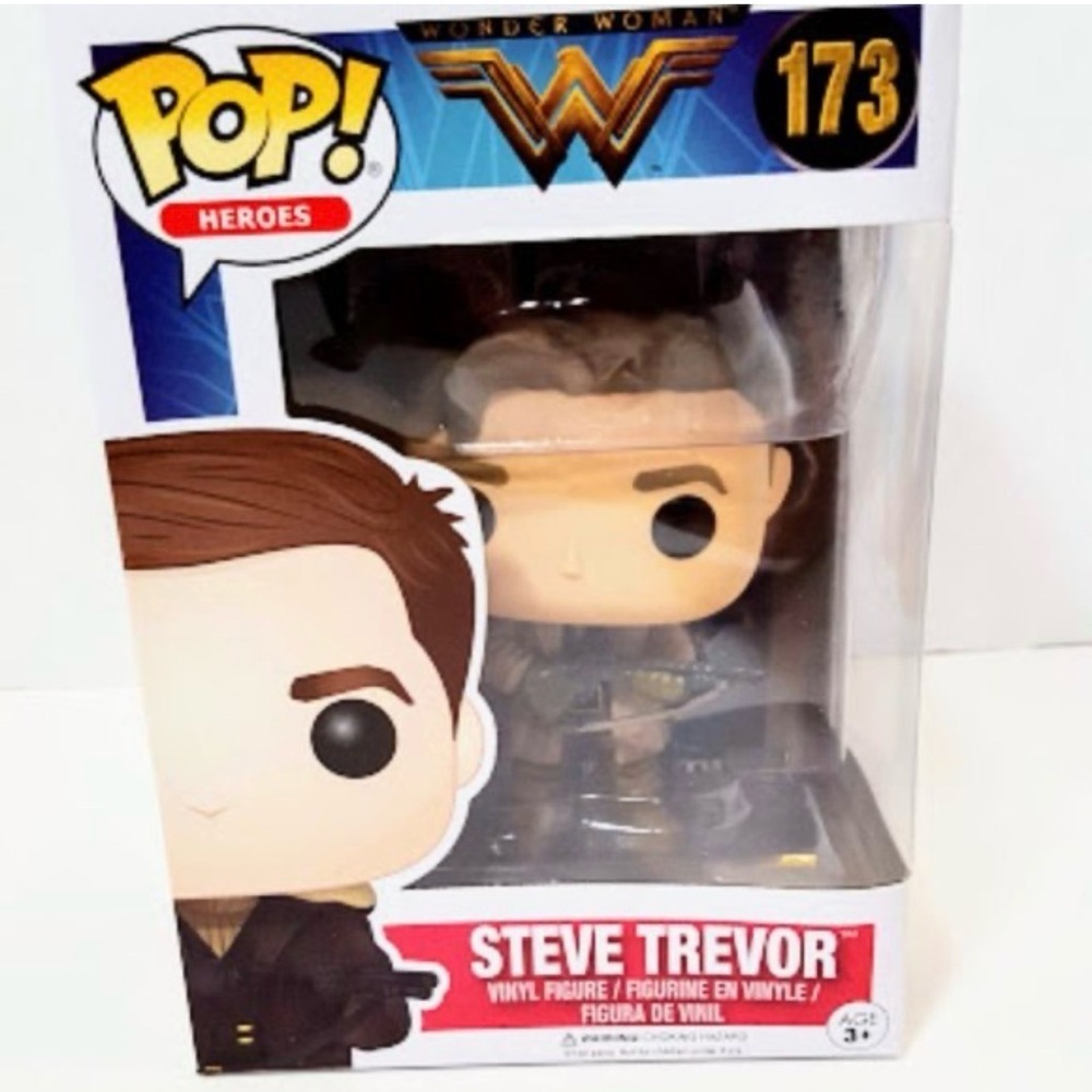 Funko Pop! Steve Trevor Vinyl Figure - Brown and Black - Picture 1 of 5